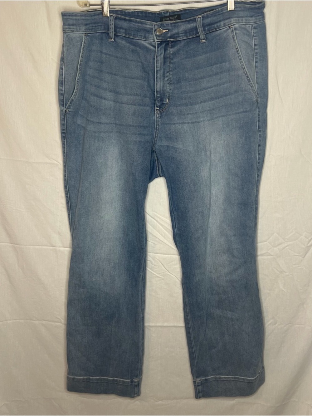 Judy Blue Wide Leg Jeans 22W High Rise Stretch Denim Light Wash